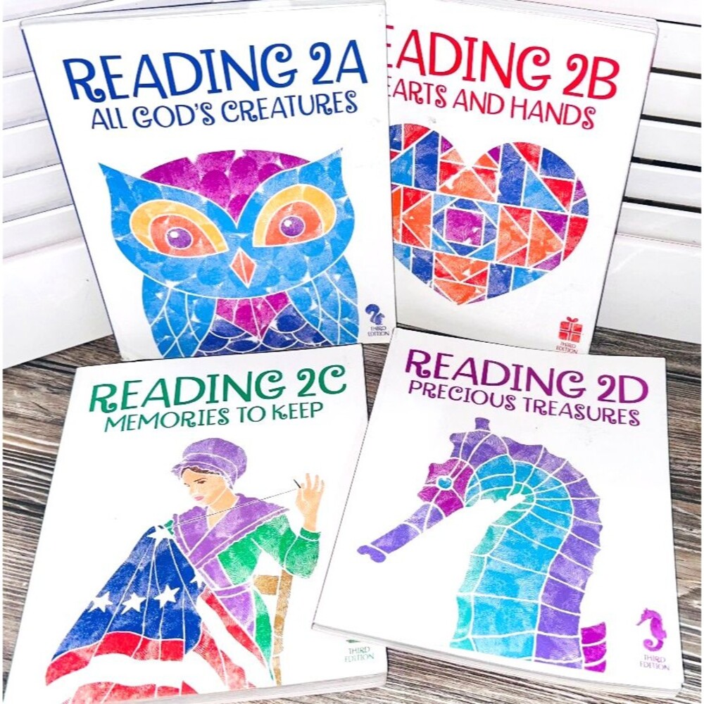 BJU Press Reading Third Edition Books 2A 2B 2C and 2D Christian Homeschool